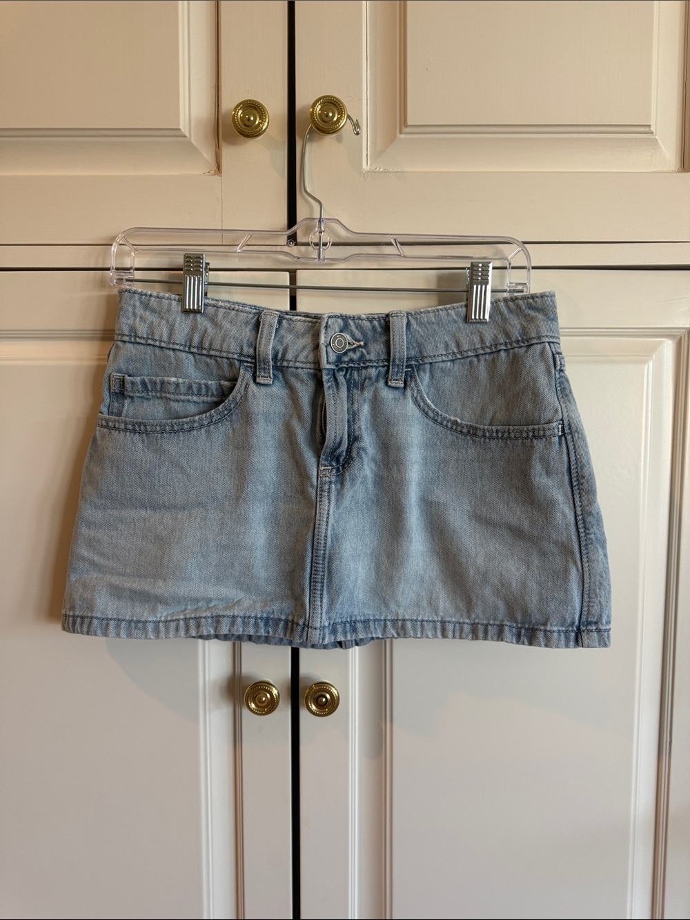 Hollister Light Blue Denim Mini Skirt